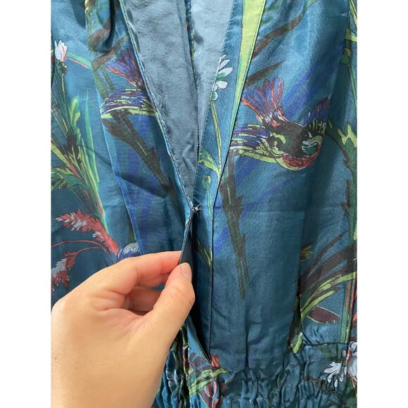 Anthropologie The Somerset Jumpsuit SILK Sz S Boho, Preppy, Party - Picture 4 of 11